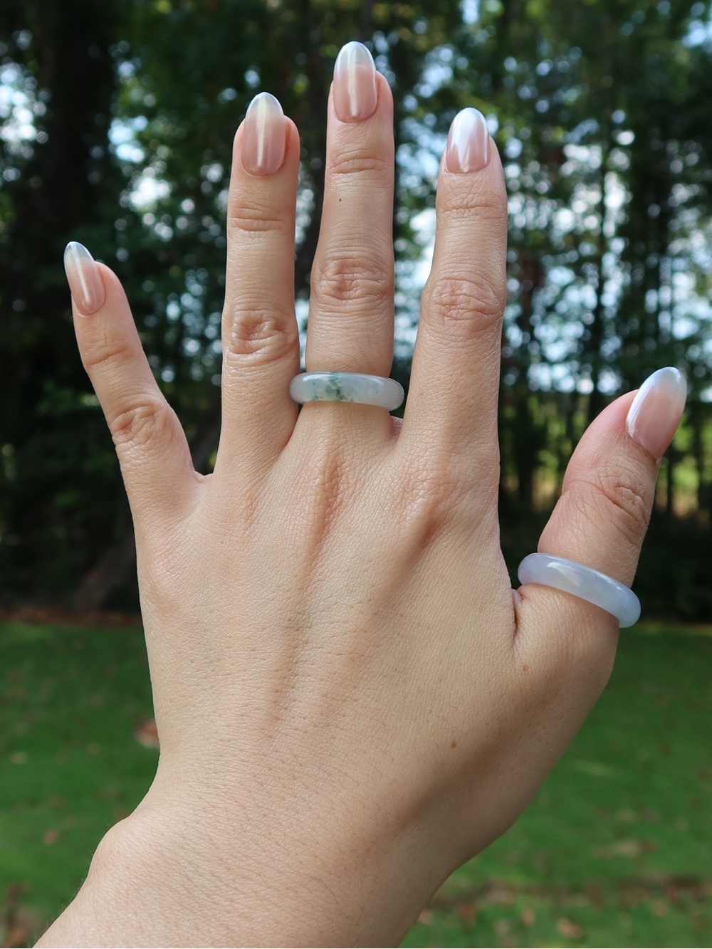 Pale Periwinkle Jadeite Ring size 5.5